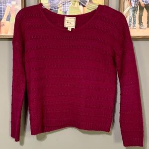 Pink Rose Purple Knit Sweater